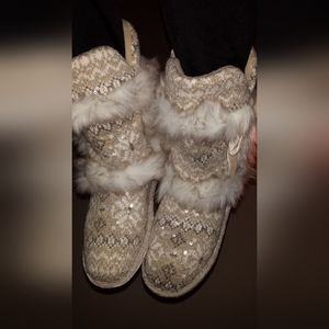 Dearfoams Sequin Fair Isle Boot Small (5-6)